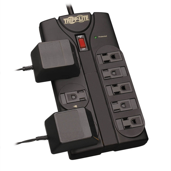Tripp-Lite UP TLP808B 8ft 8-Outlet Surge Protector Black Housing Retail