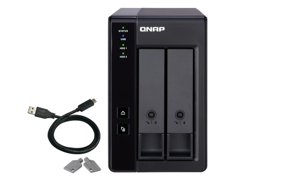QNAP RD TR-002-US 2-bay 3.5 SATA HDD USB 3.1 Gen2 10Gbps type-C hardware RAID