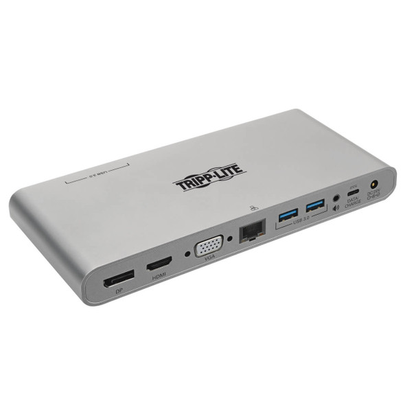 Tripp-Lite AC U442-DOCK4-S USB-C Docking Station w USB Hub HDMI VGA DP Gbe PD