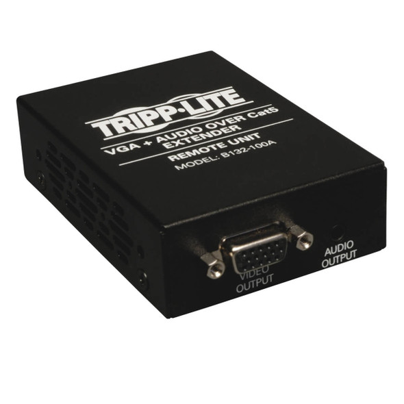 Tripp Lite VGA with Audio over Cat5/Cat6 Extender, Box-Style Receiver, 1920x1440 at 60Hz, Up to 305 m (1,000-ft.) B132-100A 037332148773