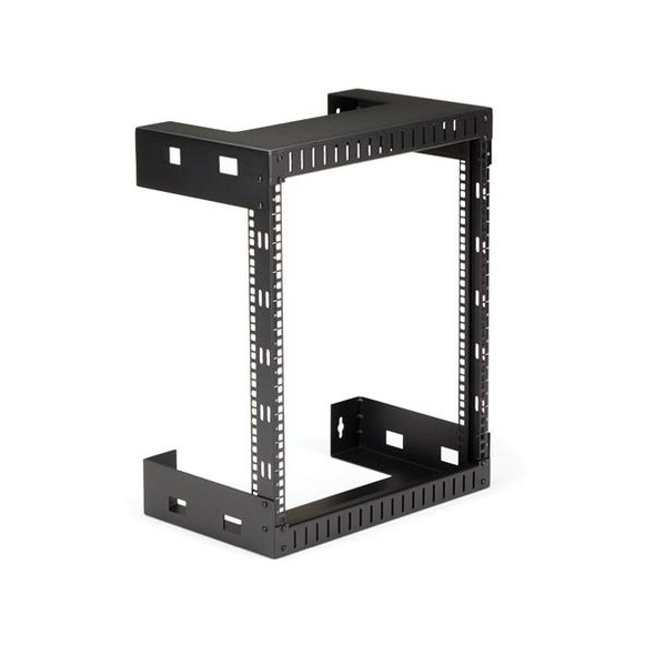 StarTech.com 12U 19" Wall Mount Network Rack - 12" Deep 2 Post Open Frame Server Room Rack for Data/AV/IT/Computer Equipment/Patch Panel with Cage Nuts & Screws 200lb Capacity, Black (RK12WALLO) RK12WALLO 065030872225