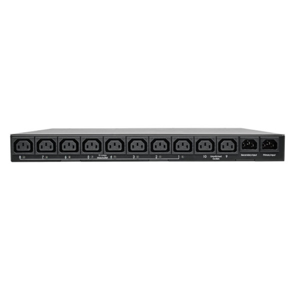 Tripp Lite PDUMH15HVAT 2.4kW Single-Phase Local Metered Automatic Transfer Switch PDU, Two 200-240V C14 Inlets, 10 C13 Outputs, 1U, TAA PDUMH15HVAT 037332197900
