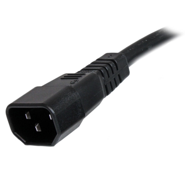 StarTech.com 6ft (1.8m) Heavy Duty Extension Cord, IEC 320 C14 to IEC 320 C15 Black Extension Cord, 15A 125V, 14AWG, Heavy Gauge Power Extension Cable, IEC 320 C14 to IEC 320 C15 AC Power Cord - UL Listed PXTC14C156 065030849524