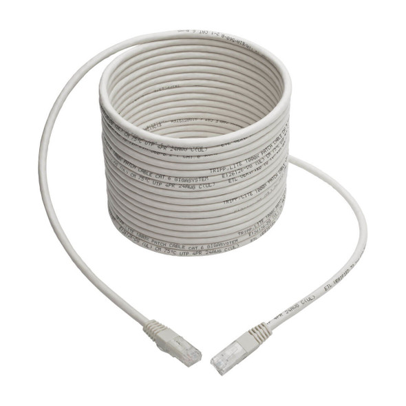 Tripp Lite N200-025-WH Cat6 Gigabit Molded (UTP) Ethernet Cable (RJ45 M/M), White, 25 ft. (7.62 m) N200-025-WH 037332201980