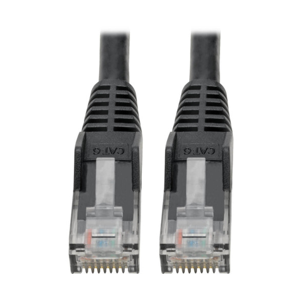Tripp Lite N201-06N-BK Cat6 Gigabit Snagless Molded (UTP) Ethernet Cable (RJ45 M/M), Black, 6-in. (15.24 cm) N201-06N-BK 037332206459