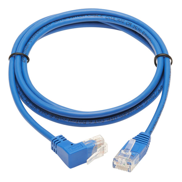 Tripp Lite N204-S07-BL-UP Up-Angle Cat6 Gigabit Molded Slim UTP Ethernet Cable (RJ45 Right-Angle Up M to RJ45 M), Blue, 7 ft. (2.13 m) N204-S07-BL-UP 037332252562