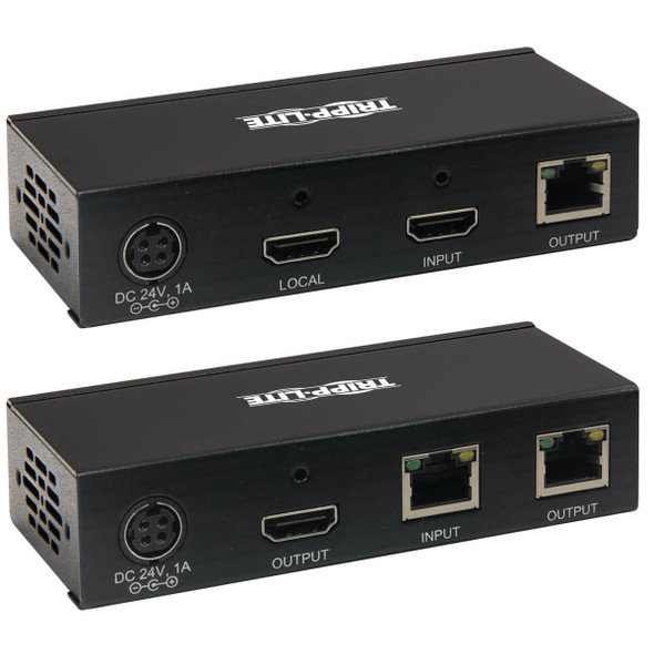 Tripp Lite B127A-111-BHTH HDMI over Cat6 Extender Kit, Transmitter and Receiver with Repeater, 4K 60Hz, 4:4:4, IR, HDR, PoC, 230 ft., TAA B127A-111-BHTH 037332258618