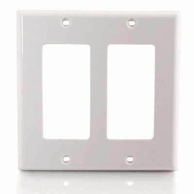C2G Decorative Dual Gang Wall Plate - White 03728 757120037286