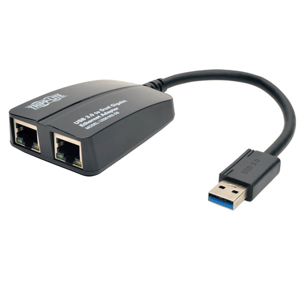 Tripp Lite U336-002-GB USB 3.0 SuperSpeed to Dual Port Gigabit Ethernet Adapter U336-002-GB 037332186911