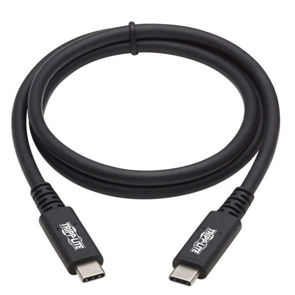 Tripp Lite U520-31N USB4 40Gbps Cable (M/M) - USB-C, 8K 60 Hz, 100W PD Charging, Black, 31 in. (0.8 m) U520-31N 037332261359