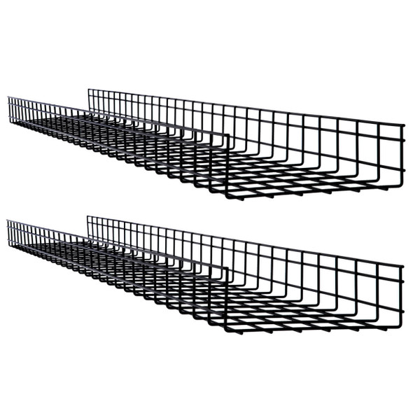 Tripp Lite SRWB12410X2STR Wire Mesh Cable Tray - 300 x 100 x 1500 mm (12 in. x 4 in. x 5 ft.), 2-Pack SRWB12410X2STR 037332261236