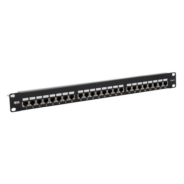 Tripp Lite N252-024-SH-K Cat5e/Cat6 24-Port Patch Panel - Shielded, Krone IDC, 568B, RJ45 Ethernet, 1U, TAA N252-024-SH-K 037332236166