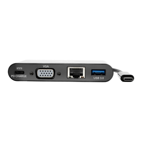 Tripp Lite U444-06N-VGUB-C USB-C Multiport Adapter, VGA, USB-A Port, Gbe and PD Charging, Black U444-06N-VGUB-C 037332209177
