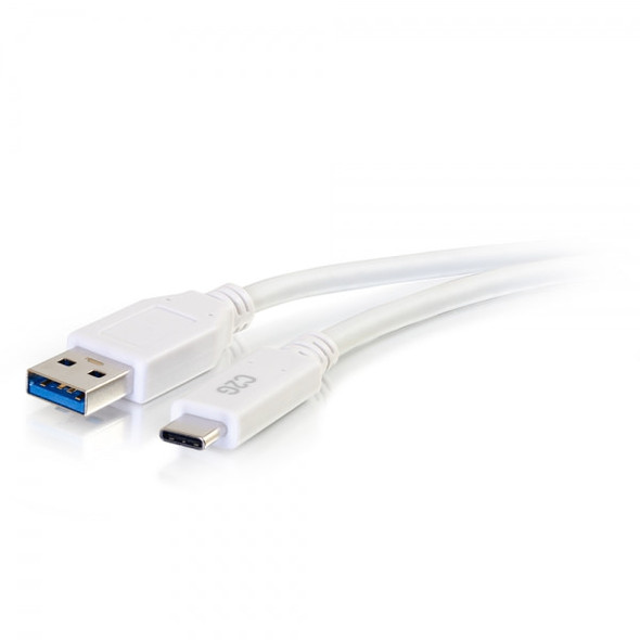 C2G 1.8m USB-C to USB-A SuperSpeed USB 5Gbps Cable M/M - White 28836 757120288367