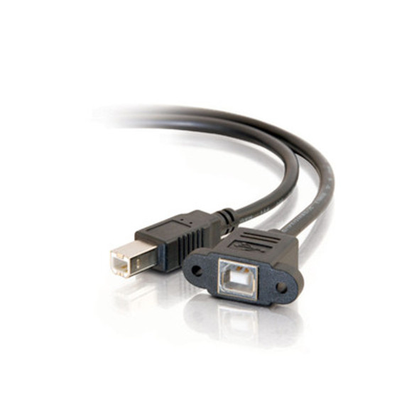C2G 1ft USB 2.0 B Female to B Male Panel Mount Cable USB cable 0.02 m USB B Black 28071 757120280712