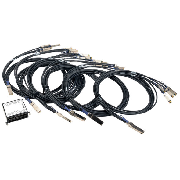 Tripp Lite N484-12SFP-K 12-Port SFP+ 10GbE Pass-through Cassette with six QSFP+ to 4xSFP+ Breakout Cables N484-12SFP-K 037332187246