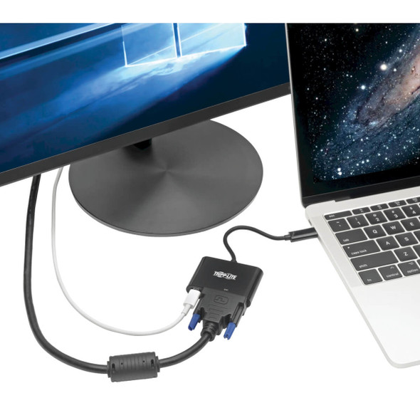 Tripp Lite U444-06N-DB-C USB-C to DVI Adapter with PD Charging, Black U444-06N-DB-C 037332210715