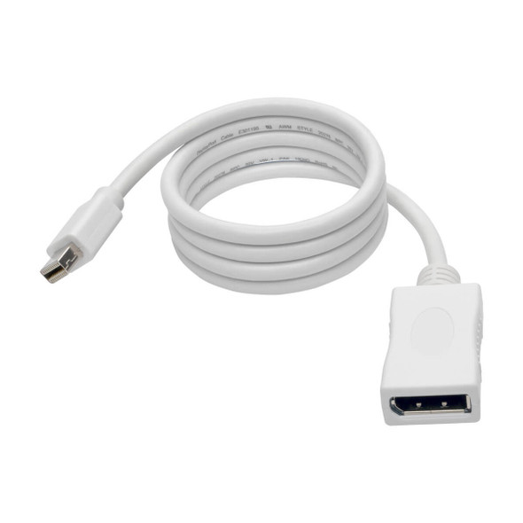 Tripp Lite P139-003-DP-V2B Keyspan Mini DisplayPort to DisplayPort Adapter Cable (M/F), 4K 60 Hz, DP 1.2, HDCP 2.2, 3 ft. (0.9 m) P139-003-DP-V2B 037332201768