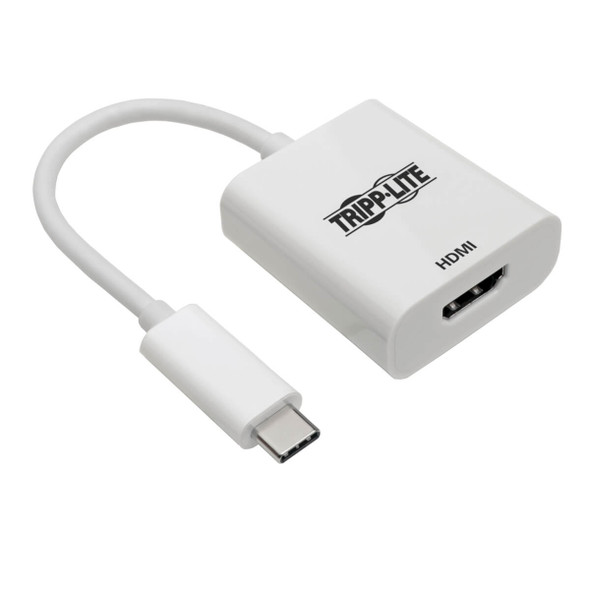 Tripp Lite U444-06N-HD4K6W USB-C to HDMI Adapter (M/F) - 4K 60 Hz, HDCP 2.2, White U444-06N-HD4K6W 037332213334
