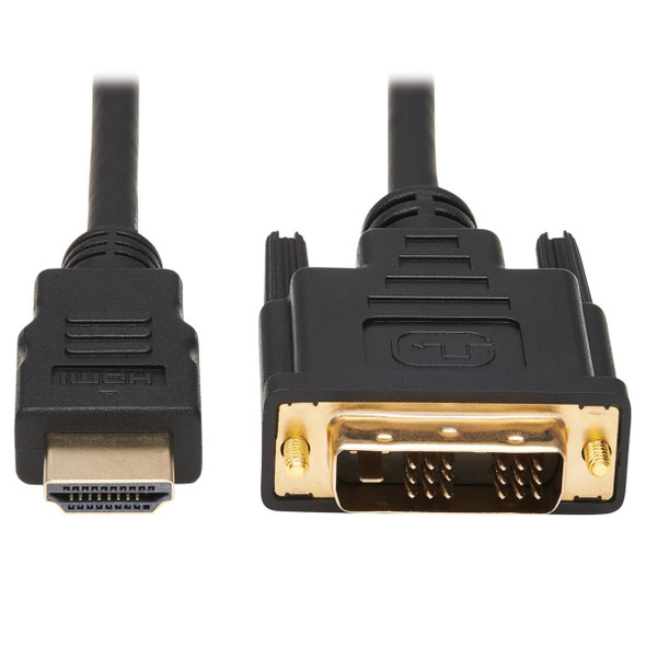 Tripp Lite P566AB-006 Safe-IT HDMI to DVI-D Single-Link Antibacterial Adapter Cable (M/M), 1080p 60 Hz, Black, 6 ft. (1.8 m) P566AB-006 037332261120