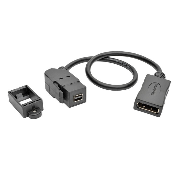 Tripp Lite P169-001-KPA-BK Mini DisplayPort to DisplayPort Keystone/Panel Mount Adapter Cable (F/F), Angled Connector, 1 ft. (0.3 m) P169-001-KPA-BK 037332195500