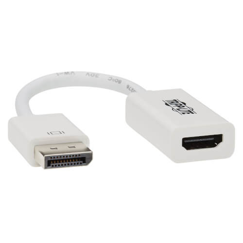 Tripp Lite P136-06N-H2V2 DisplayPort to HDMI Active Adapter Video Converter (M/F), 4K 60 Hz, DP 1.2, HDCP 2.2, 6 in. P136-06N-H2V2 037332200334