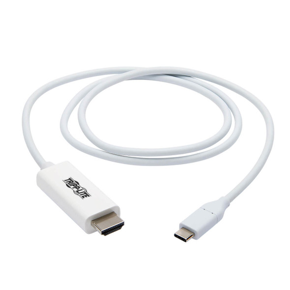 Tripp Lite U444-003-H4K6WE USB-C to HDMI Adapter Cable (M/M), 4K 60 Hz, 4:4:4, Thunderbolt 3 Compatible, White, 3 ft. (0.9 m) U444-003-H4K6WE 037332238245