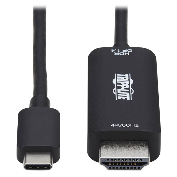 Tripp Lite U444-006-HDR4BE USB-C to HDMI Active Adapter Cable (M/M), 4K 60 Hz, HDR, HDCP 2.2, DP 1.4 Alt Mode, Black, 6 ft. (1.8 m) U444-006-HDR4BE 037332253828
