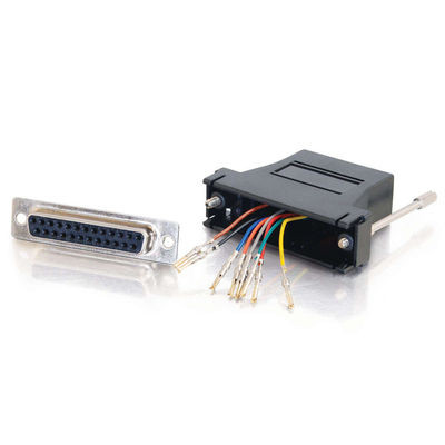 C2G RJ45/DB25F Modular Adapter Black 02929 757120029298