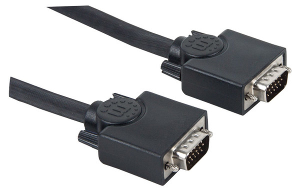 Manhattan VGA Monitor Cable, 15m, Black, Male to Male, HD15, Cable of higher SVGA Specification (fully compatible), Fully Shielded, Lifetime Warranty, Polybag 313629 766623313629