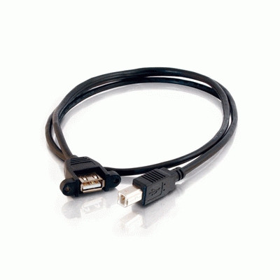 C2G 1ft USB 2.0 A Female to B Male Panel Mount Cable USB cable 0.3 m USB A USB B Black 28066 757120280668