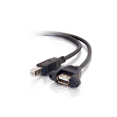 C2G 6in USB 2.0 A Female to B Male Panel Mount Cable USB cable 0.15 m USB A USB B Black 28065 757120280651