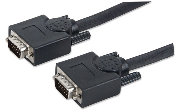 Manhattan VGA Monitor Cable, 7.5m, Black, Male to Male, HD15, Cable of higher SVGA Specification (fully compatible), Fully Shielded, Lifetime Warranty, Polybag 372978 766623372978