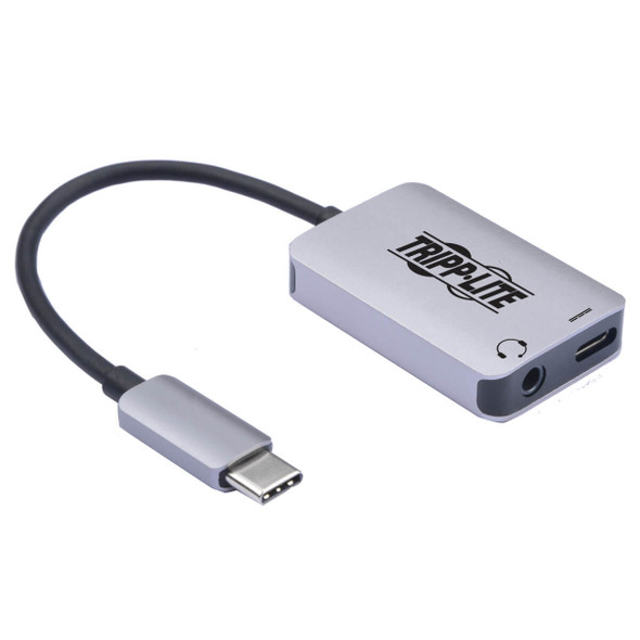 Tripp Lite U437-001-C USB-C to 3.5 mm Stereo Audio Adapter - USB 3.1 Gen 1 (5 Gbps), PD 3.0, Silver U437-001-C 037332253903