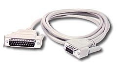 C2G DB9F to DB25M Serial Adapter Cable 1ft serial cable 0.3 m DB9 DB25 02447 757120024477