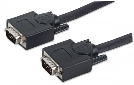 Manhattan VGA Monitor Cable, 30m, Black, Male to Male, HD15, Cable of higher SVGA Specification (fully compatible), Fully Shielded, Lifetime Warranty, Polybag 337342 766623337342