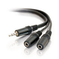 C2G 6ft 3.5mm Stereo M / 3.5mm Stereo F Y-Cable audio cable 1.8 m 2 x 3.5mm Black 40427 757120404279