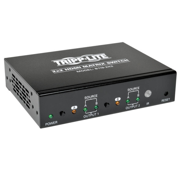 Tripp Lite 2 x 2 HDMI Matrix Switch for Video and Audio, 1920 x 1200 at 60Hz / 1080p (HDMI 2xF/2xF) B119-2X2 037332180186