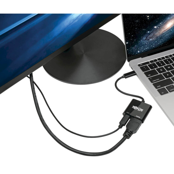 Tripp Lite U444-06N-H4K6BC USB-C to HDMI Adapter (M/F) - 4K 60 Hz, 60W PD Charging, HDCP 2.2, Black U444-06N-H4K6BC 037332210722