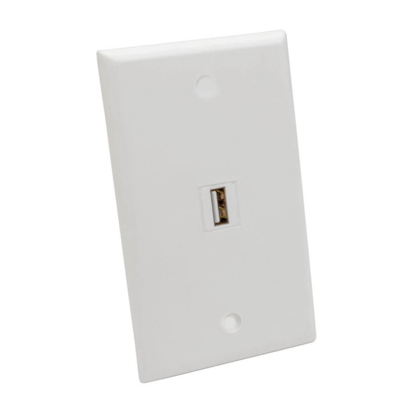Tripp Lite USB 2.0 All-in-One Keystone/Panel Mount Angled Coupler (F/F), White U060-000-KPA-WH 037332209900