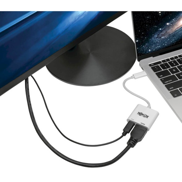 Tripp Lite U444-06N-H4K6WC USB-C to HDMI Adapter (M/F) - 4K 60 Hz, 60W PD Charging, HDCP 2.2, White U444-06N-H4K6WC 037332210739