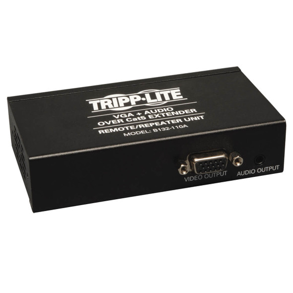 Tripp Lite VGA with Audio over Cat5 / Cat6 Extender, Box-Style Repeater, 1920 x 1440 at 60Hz, Up to 305 m (1,000-ft.) B132-110A 037332161635