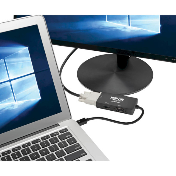 Tripp Lite P137-06N-HDVK6B Keyspan Mini DisplayPort to VGA/DVI/HDMI All-in-One Video Converter Adapter, 4K 60 Hz HDMI, DP 1.2, Black, 6 in. P137-06N-HDVK6B 037332210647