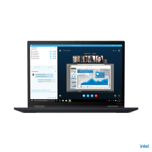 Lenovo ThinkPad X13 Yoga Hybrid (2-in-1) 33.8 cm (13.3") Touchscreen WQXGA Intel Core i7 16 GB LPDDR4x-SDRAM 512 GB SSD Wi-Fi 6 (802.11ax) Windows 10 Pro Black 20W80031CA