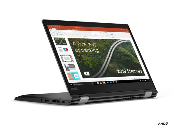 Lenovo ThinkPad L13 Yoga Hybrid (2-in-1) 33.8 cm (13.3") Touchscreen Full HD AMD Ryzen 5 PRO 8 GB DDR4-SDRAM 256 GB SSD Wi-Fi 6 (802.11ax) Windows 10 Pro Black 21AD0027US