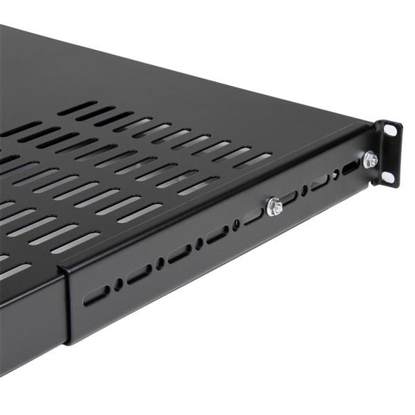 StarTech.com 1U Adjustable Mounting Depth Vented Rack Mount Shelf - Heavy Duty Fixed Rack Shelf - 250lbs / 113kg 41122