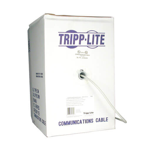 Tripp Lite N020-01K-GY Cat5e 350 MHz Stranded-Core (UTP) PVC Bulk Ethernet Cable - Gray, 1000 ft. (304.8 m), TAA N020-01K-GY 037332013057