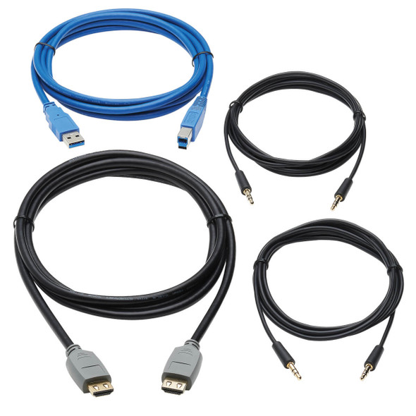 Tripp Lite P785-HKIT10 HDMI KVM Cable Kit for B005-HUA2-K and B005-HUA4 KVM, 4K HDMI, USB 3.2 Gen 1, 3.5 mm, 10 ft. (3.05 m) P785-HKIT10 037332257055