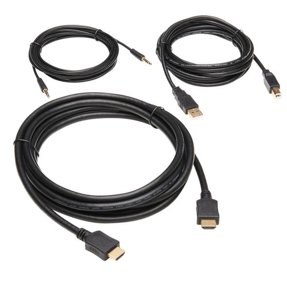 Tripp Lite P782-010-HA HDMI KVM Cable Kit - 4K HDMI, USB 2.0, 3.5 mm Audio (M/M), Black, 10 ft. (3.05 m) P782-010-HA 037332252654