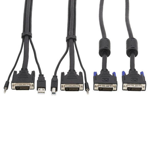Tripp Lite Dual DVI KVM Cable Kit - DVI, USB, 3.5 mm Audio (3xM/3xM) + DVI (M/M), 6 ft. (1.83 m) P784-006-DV 037332242327